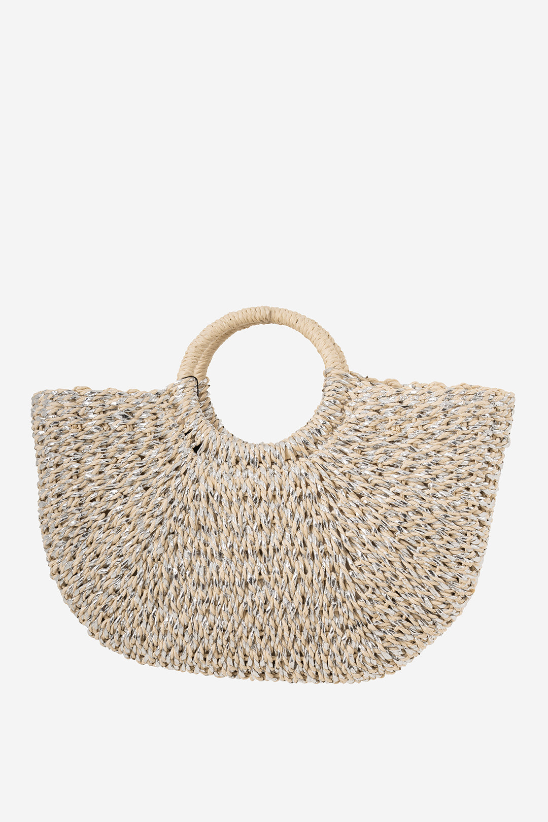 Largi Simli Orta Boy El Hasır Çanta