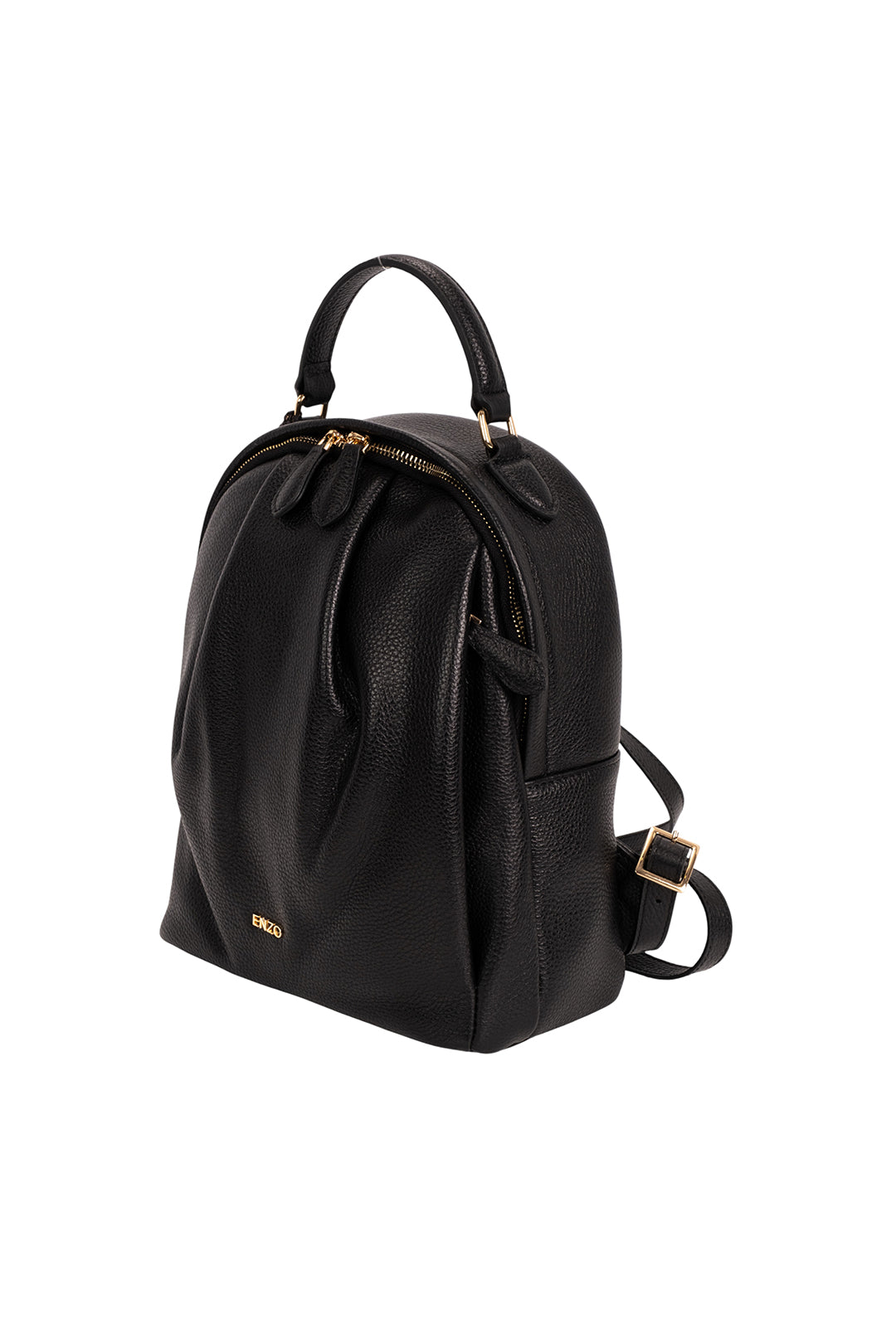 Dara Siyah Deri Sırt Çanta