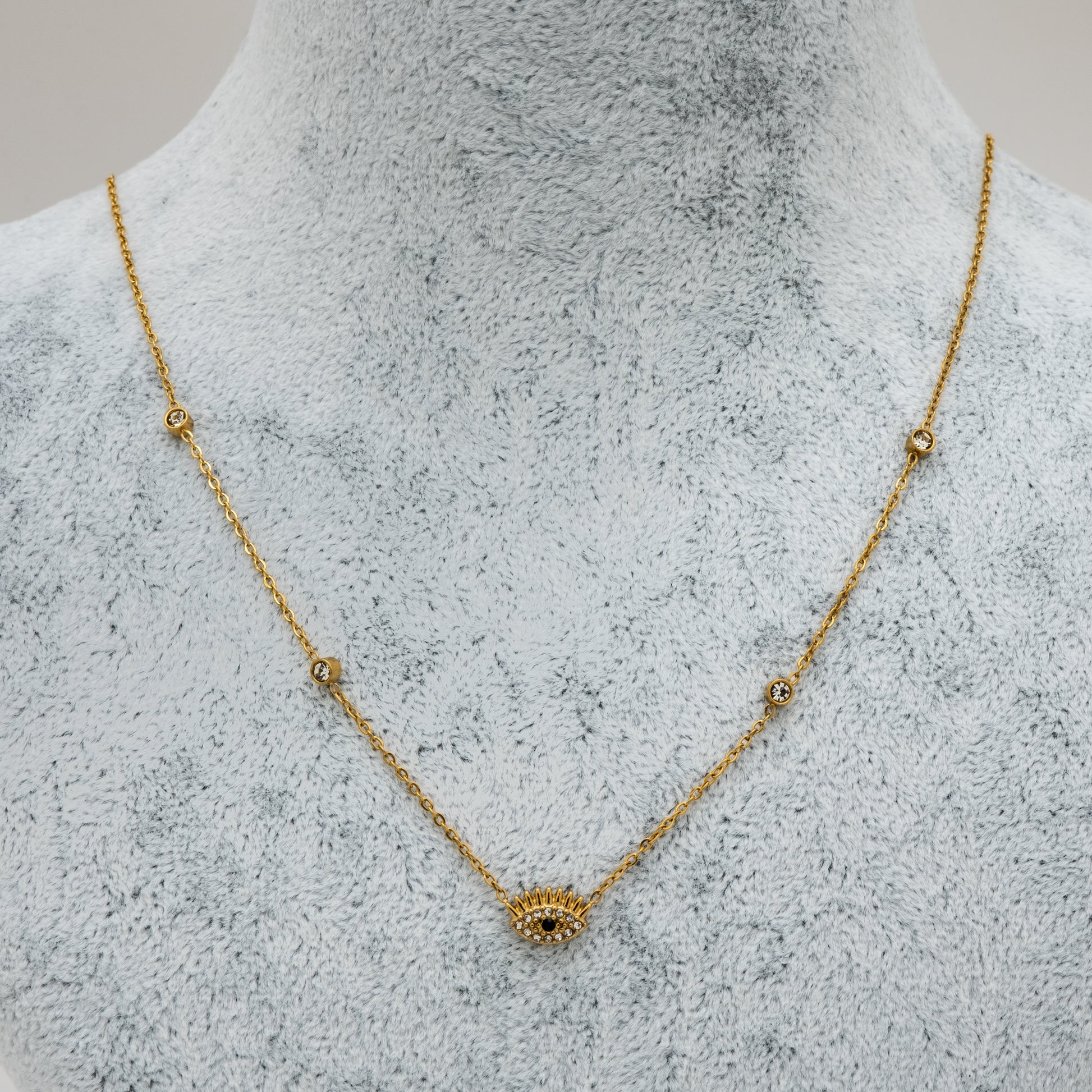 Evil Eye Charm Gold Kolye