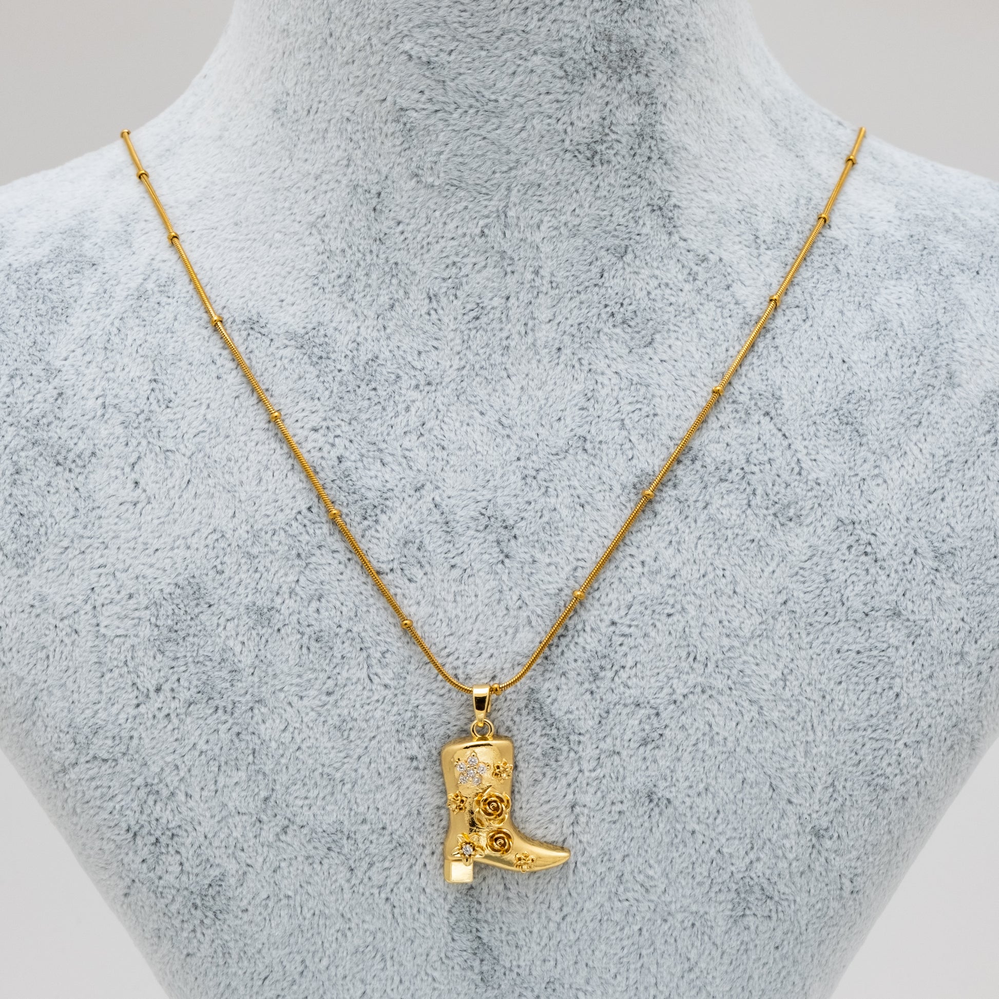 Wild Rose Boot Gold Kolye