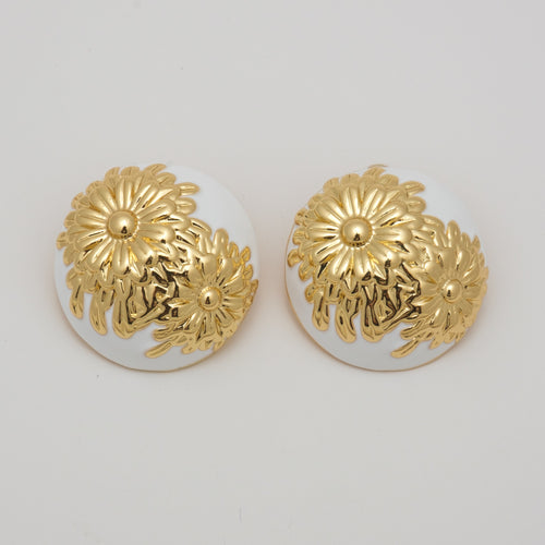 Alba Shine VIP Gold Beyaz Küpe(14k)