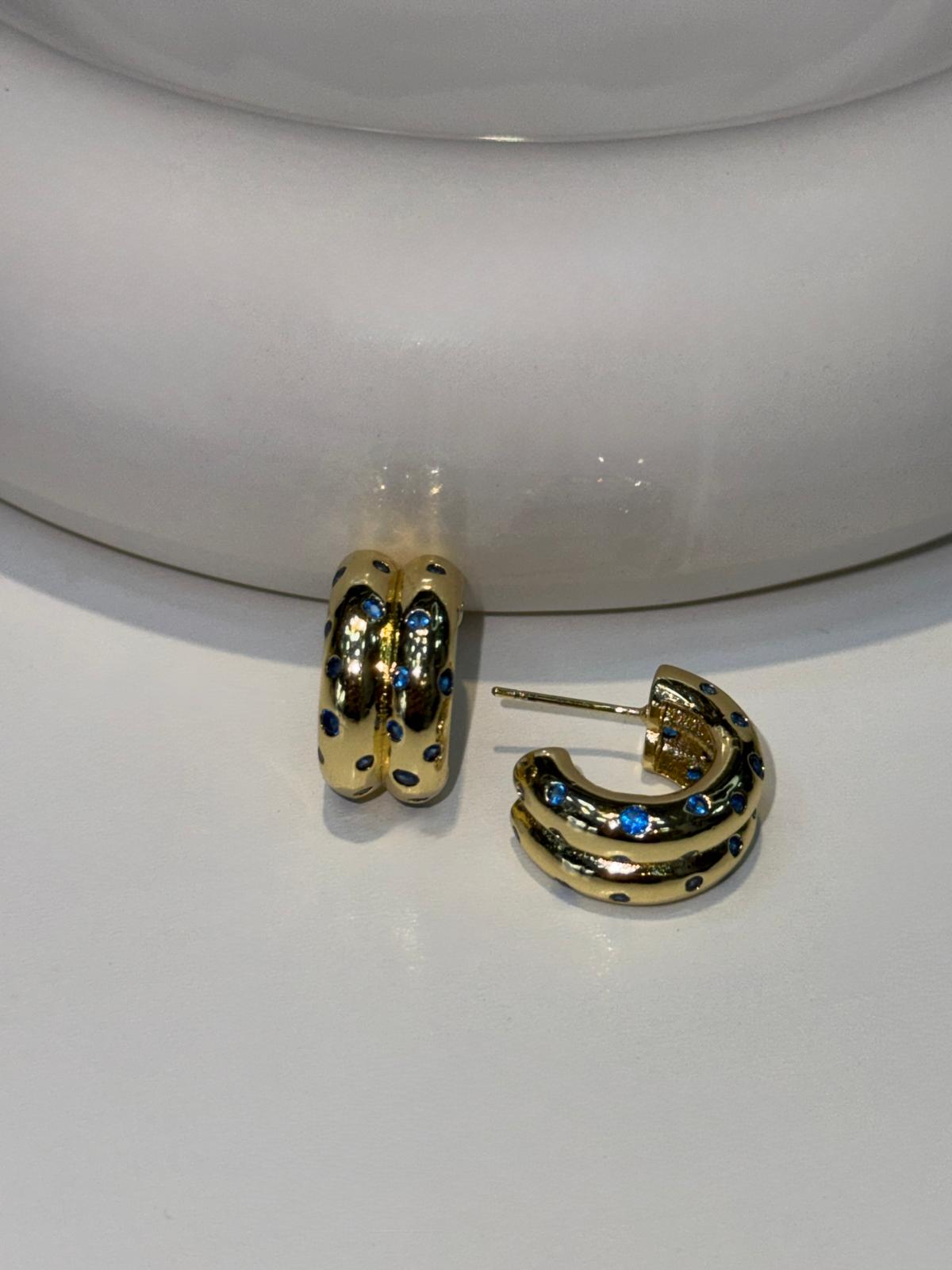 Blue Dots VIP Gold Küpe(14k)