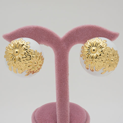 Alba Shine VIP Gold Beyaz Küpe(14k)