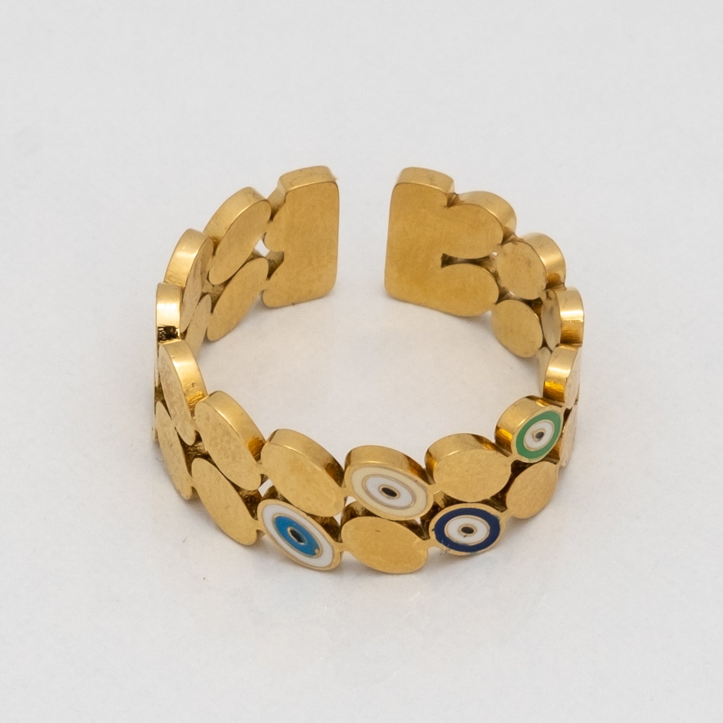 Nazar Boncuk Gold VIP Ayarlanabilir Yüzük